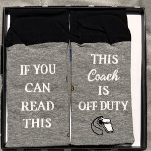 Novelty 'If You Can Read This' Coach Off Duty Socks - Gray & Black